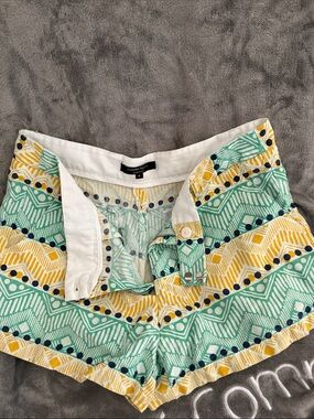 Nanette Lepore Yellow, Mint & Navy Patterned Women's Shorts